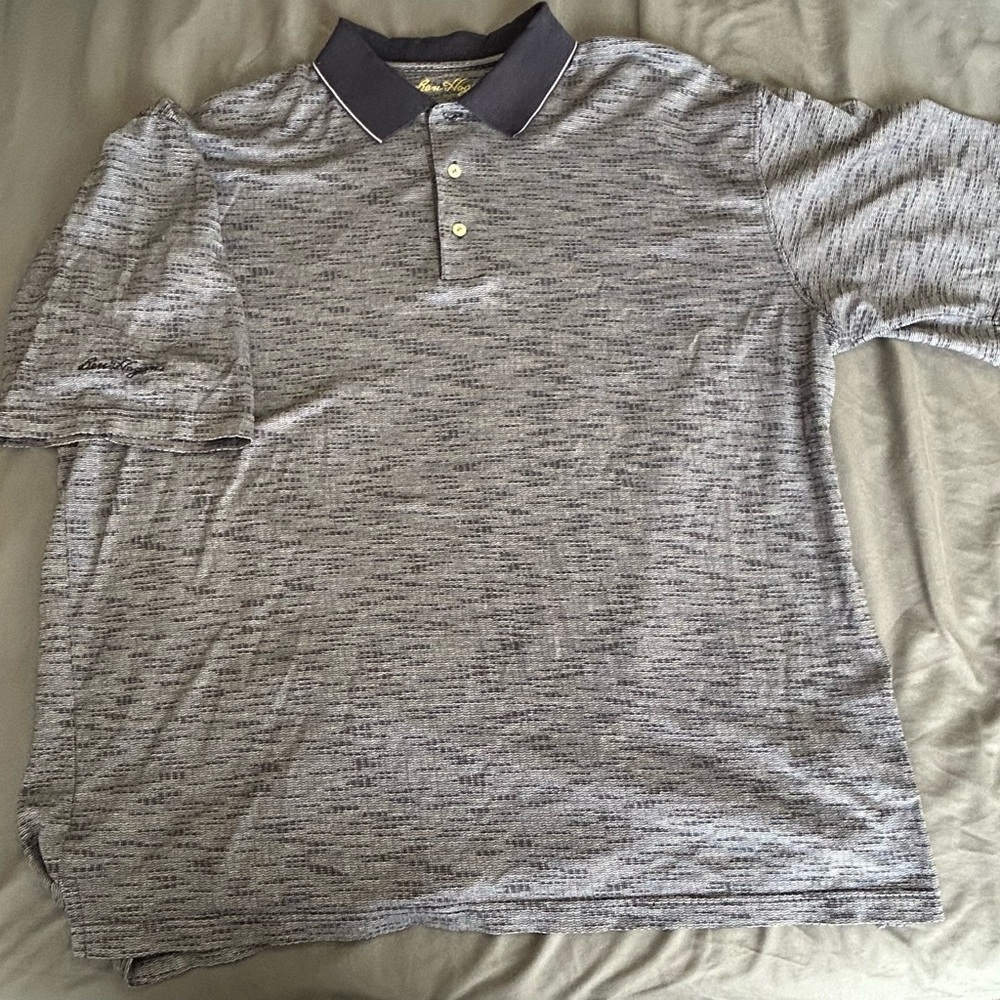 Ben Hogan Mens XL Golf Polo Shirt Navt Blue And Gray
